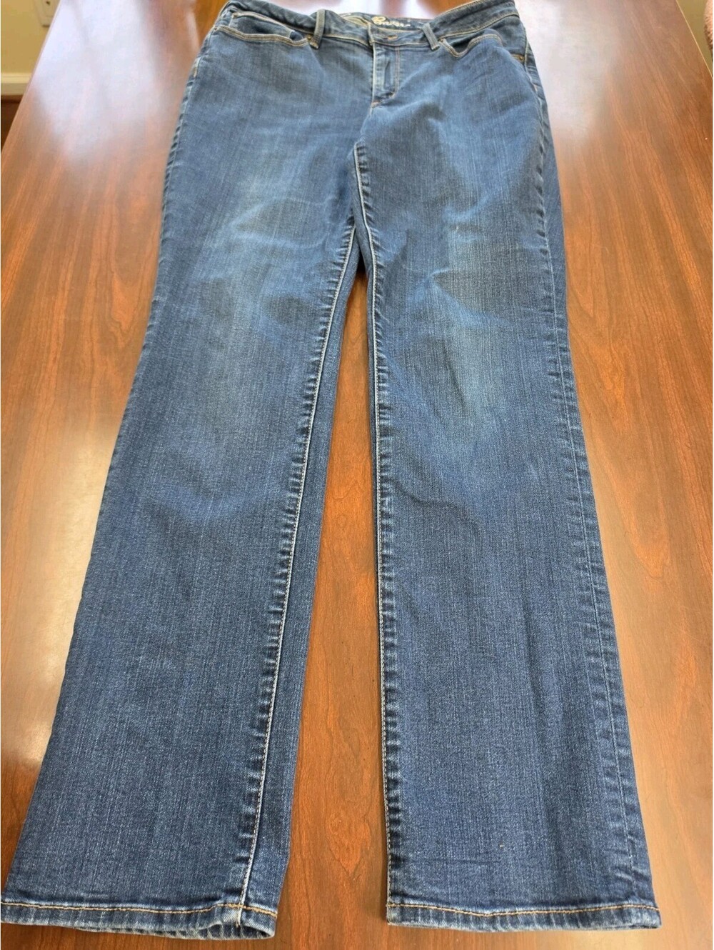 Eddie Bauer Jeans Size 12 Curvy Straight Blue Stretch Denim Heritage Casual